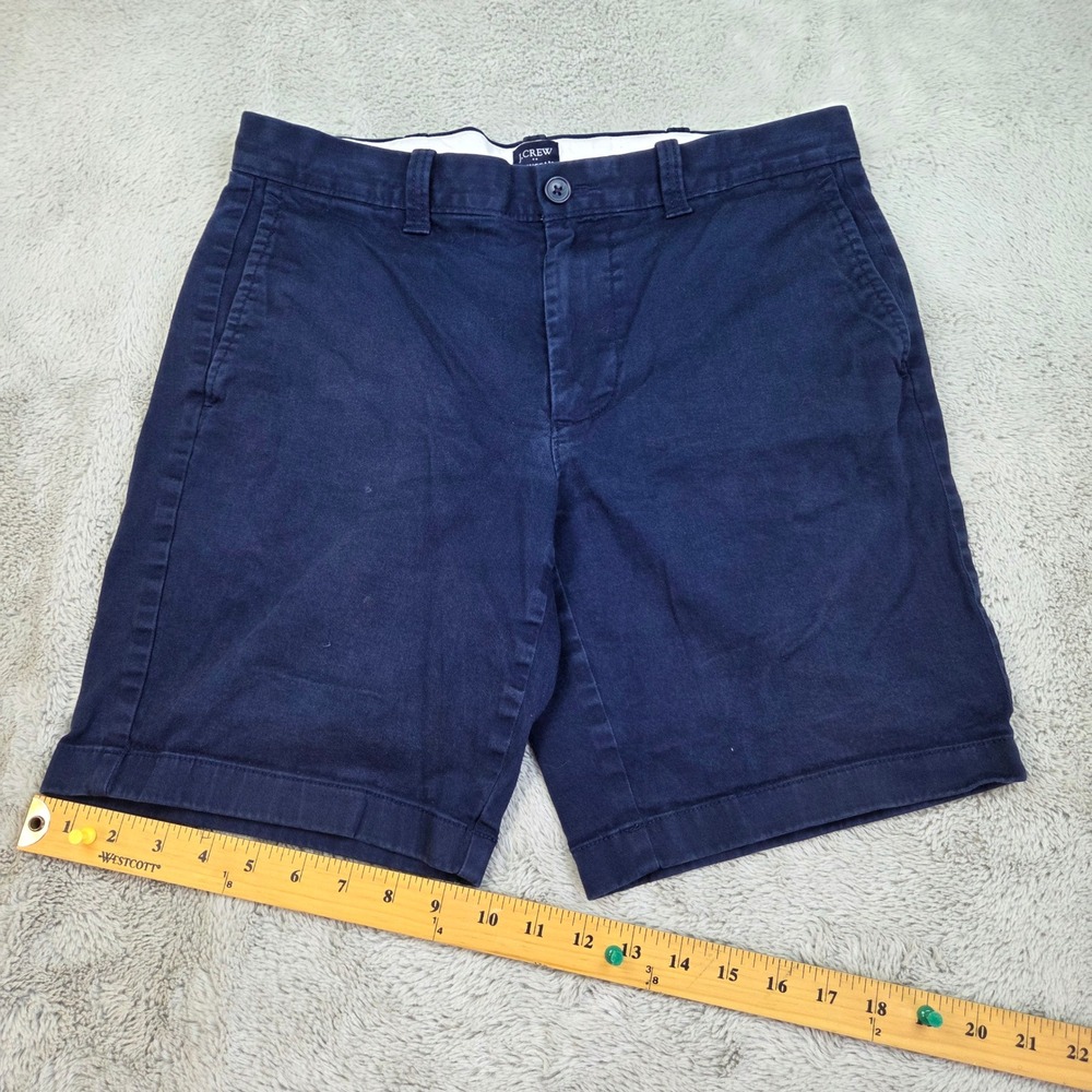 J.Crew Chino Shorts Mens Sz 31 Re-Imagined 9" Inseam Stretch Cotton Navy Blue